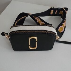 Marc Jacobs Black and Cream Crossbody Bag